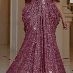 Dusty Rose plus size Prom dress