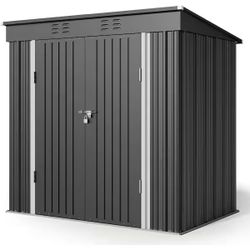 6 ft. W x 4 ft. D Outdoor Storage Metal Shed with Double Lockable Doors