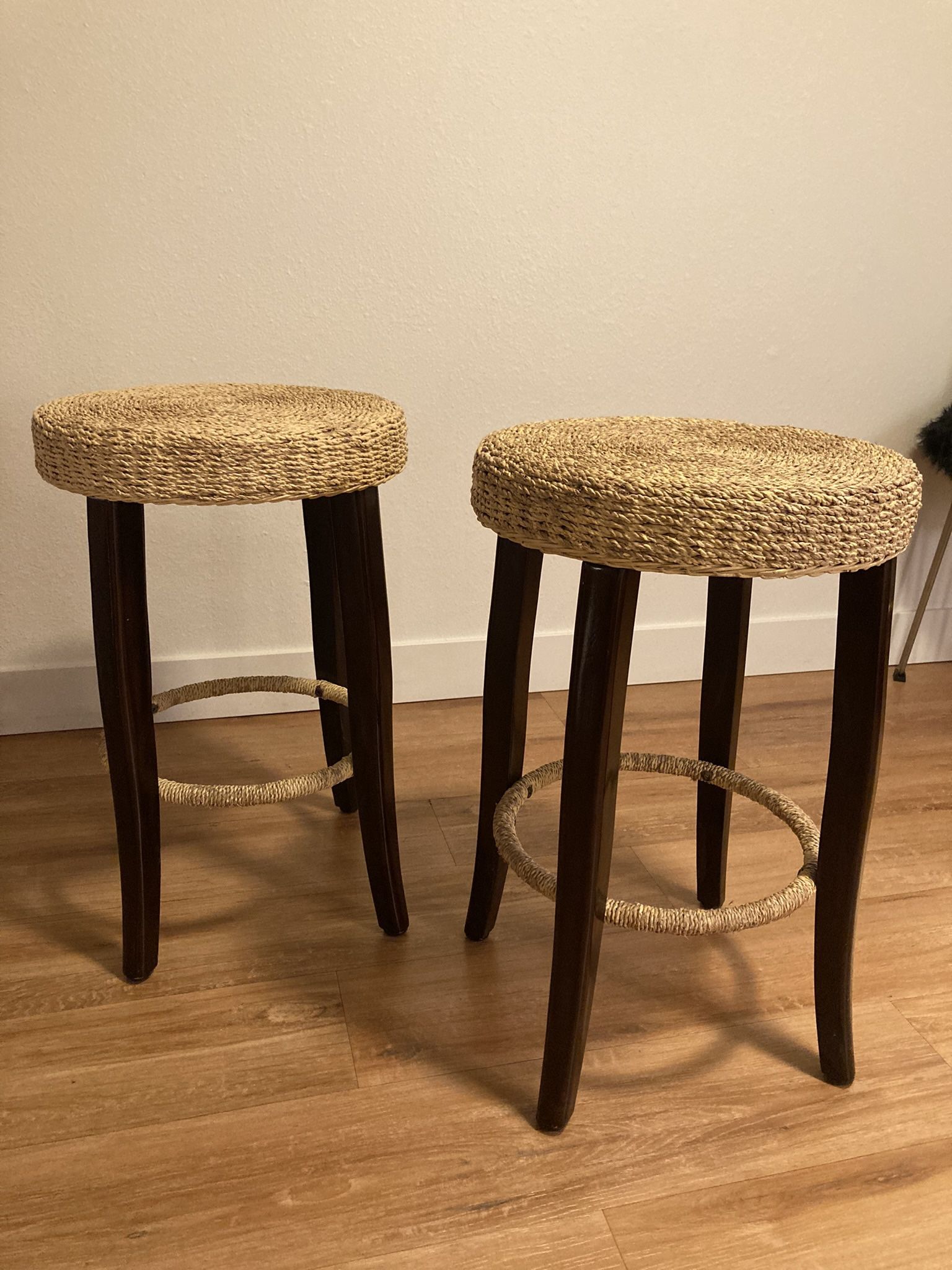 Pier 1 Jute Stools (2)