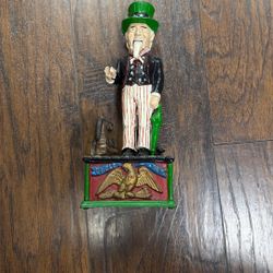 Uncle Sam Cast-Iron Piggy Bank