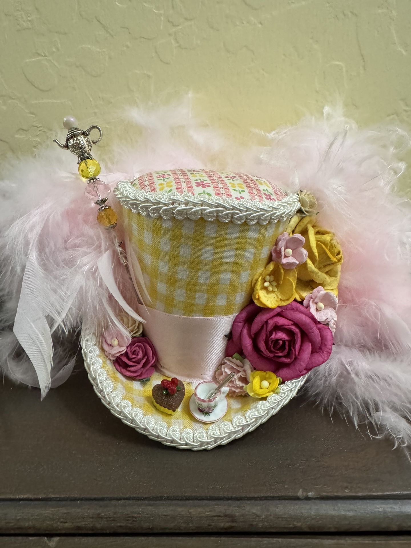 Handmade Mini Top Hat (Yellow & Pink)
