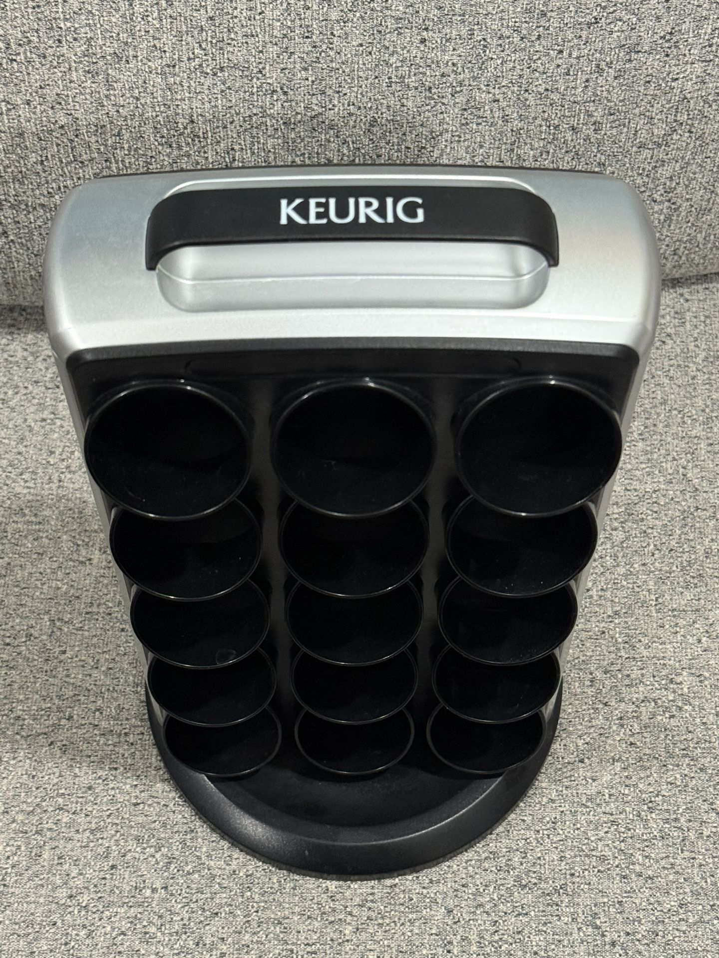 Keurig K-Cup Holder 30 Coffee Pod Spinning Carousel Silver & Black KCC-30