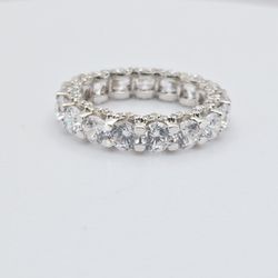 Moissanite diamond eternity band ring