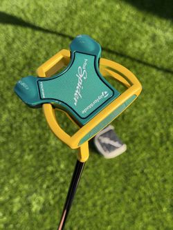TaylorMade MySpider Tour Putter 34" RH Green/Yellow Custom - New Lamkin Grip + Headcover