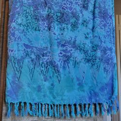Blue, Batik Scarf/Wrap