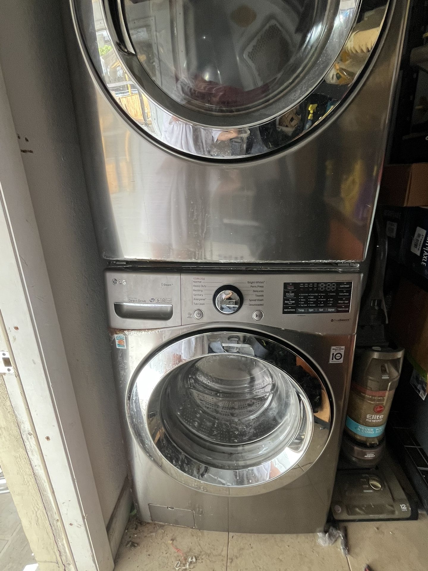 Lg stackable, washer and dryer