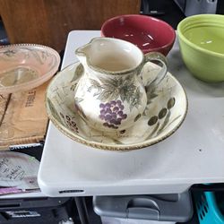 Sorrento Pitcher And Bowl Antique