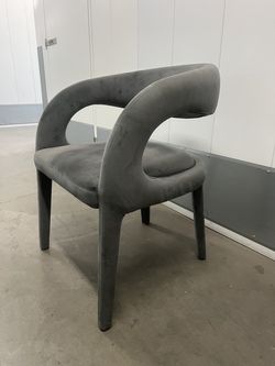Four Hands Pierre Velvet Dining Chair, Charcoal, Pair