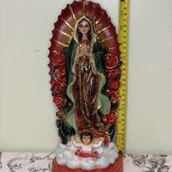 12 Inch Statue Virgen de Guadalupe Virgin of Maria Mexico Catholic