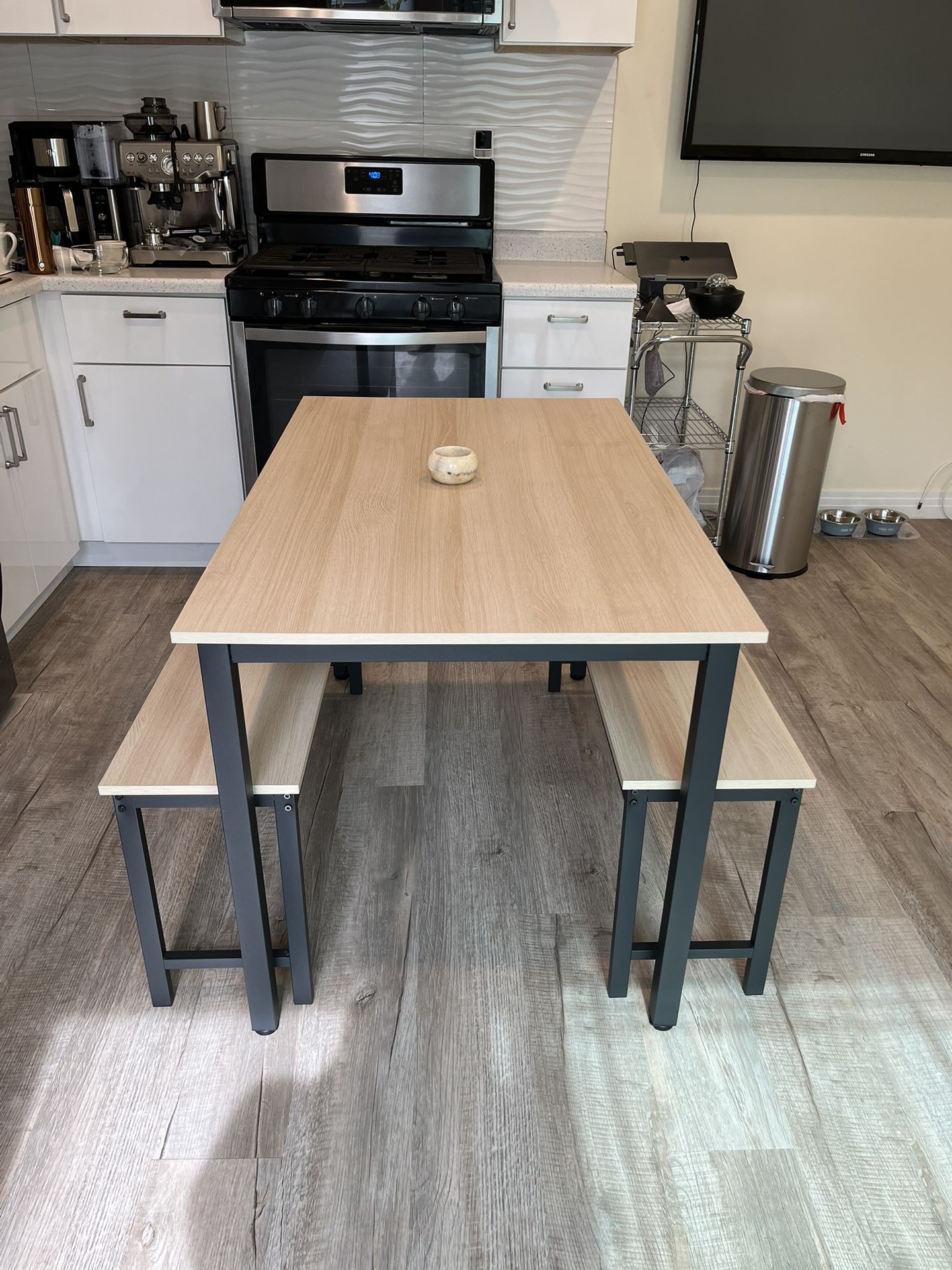 3-Piece Dining Table Set with 2 Benches Must Go By 6/30