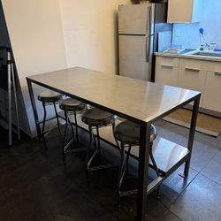 Stainless Steel Kitchen Island With Stools