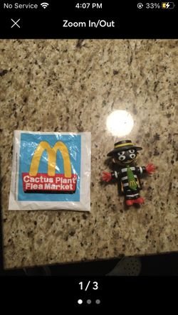 Hamburglar Mcdonald's Cactus Plant Flea Market Adult Happy Meal Toy
