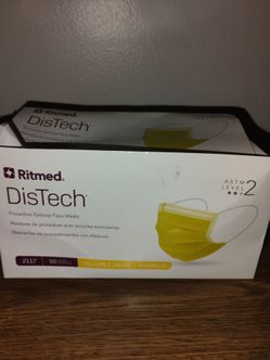 Ritmed DisTech Yellow Earloop Face Masks 50-Pack