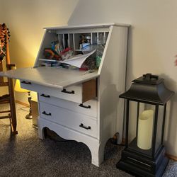 Vintage White Desk - 29”w X 15” d X 41” H 