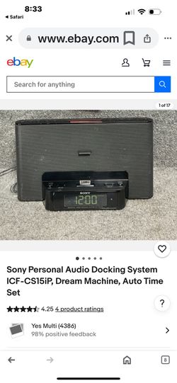 Sony Personal Audio Docking System ICF-CS15iP, Dream Machine, Auto Time Set. Working