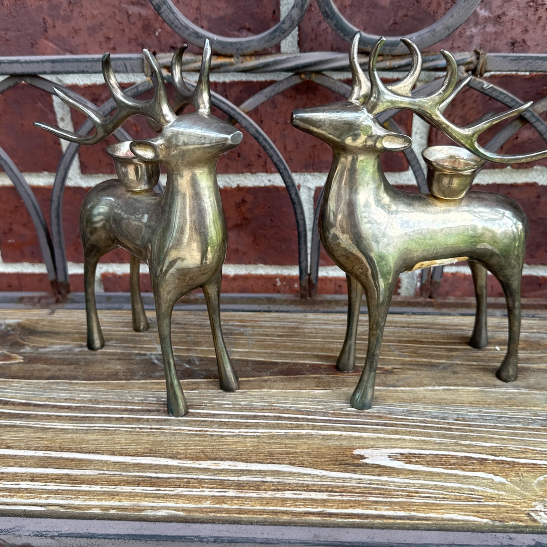 Pottery barn Reindeer Candle Holders