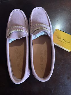 Piero Masetti Loafers Womens 7.5 Pink Suede Leather Moccasins NWT Fast Shipping