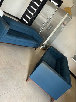 Blue sofas