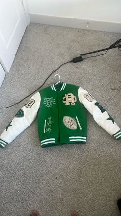 Green varsity jacket