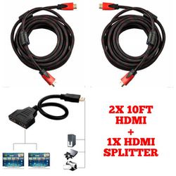 Hdmi Cables+Splitter Combo 