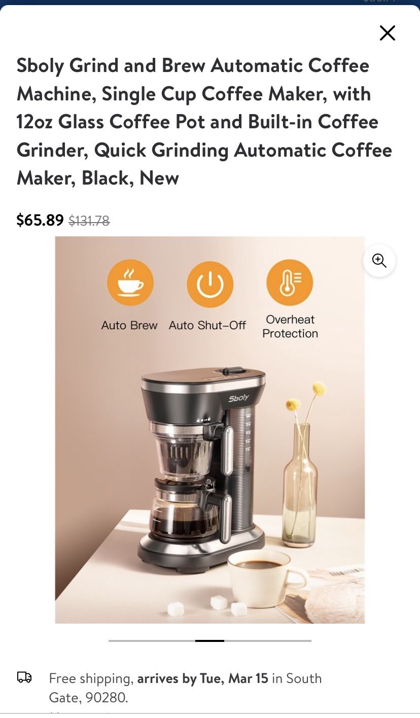 Sboly grind and brew automatic coffee machine sale