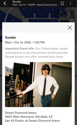 Sombr Concert 2 Suite Tickets – Oct 14, 2026
