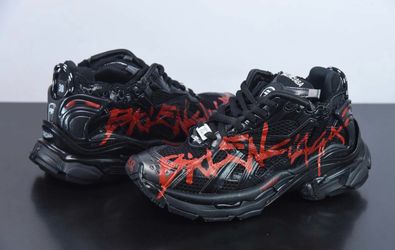 Black Balenciaga Red Paint