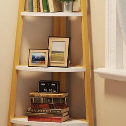 Corner Shelf With 5 Tier Bookshelf