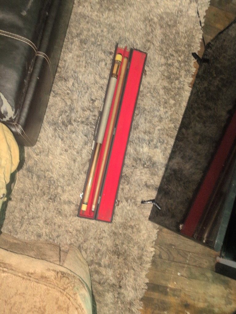 Custom 2 Piece Pool Stick With Case Vintage