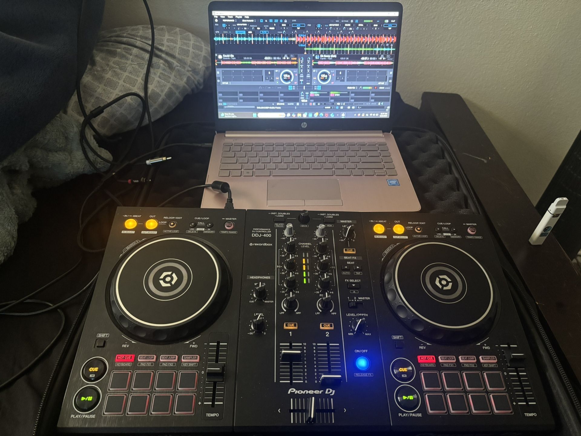DDJ-400 With Case And Cables And HP Laptop With FL Studio 2024