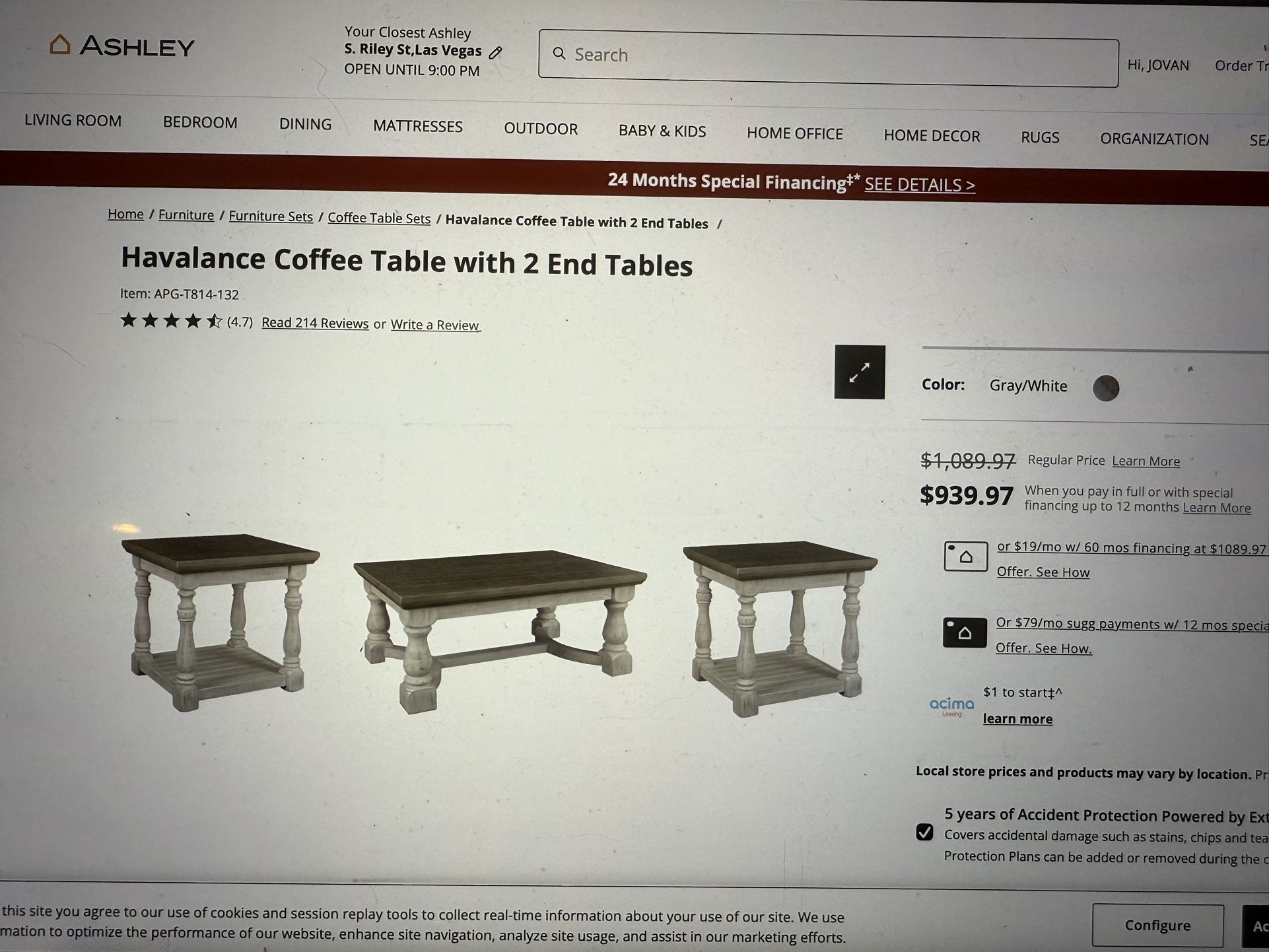 Two End Tables And A Coffee Table