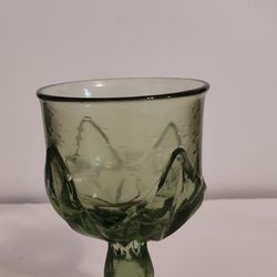 6 Piece Franciscan Tiffin "Olive Green"  5.5 Inch  Pedestal Goblets, Vintage Glass.