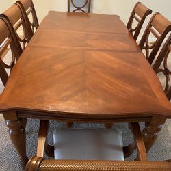 Wood Table With 8 Chairs