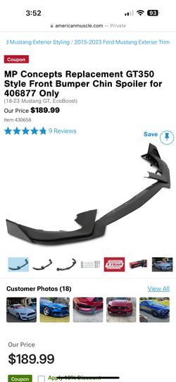 Gt350 Chin Lip Spoiler