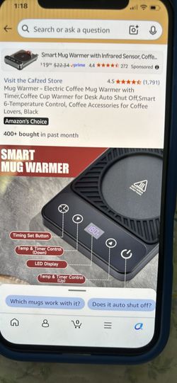 Mug Warmer-Electric Coffee Mug Warmer With Timer. CashOnly
