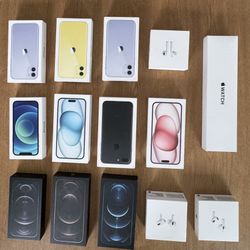 Apple Iphone, AirPods, Apple Watch empty BOXES