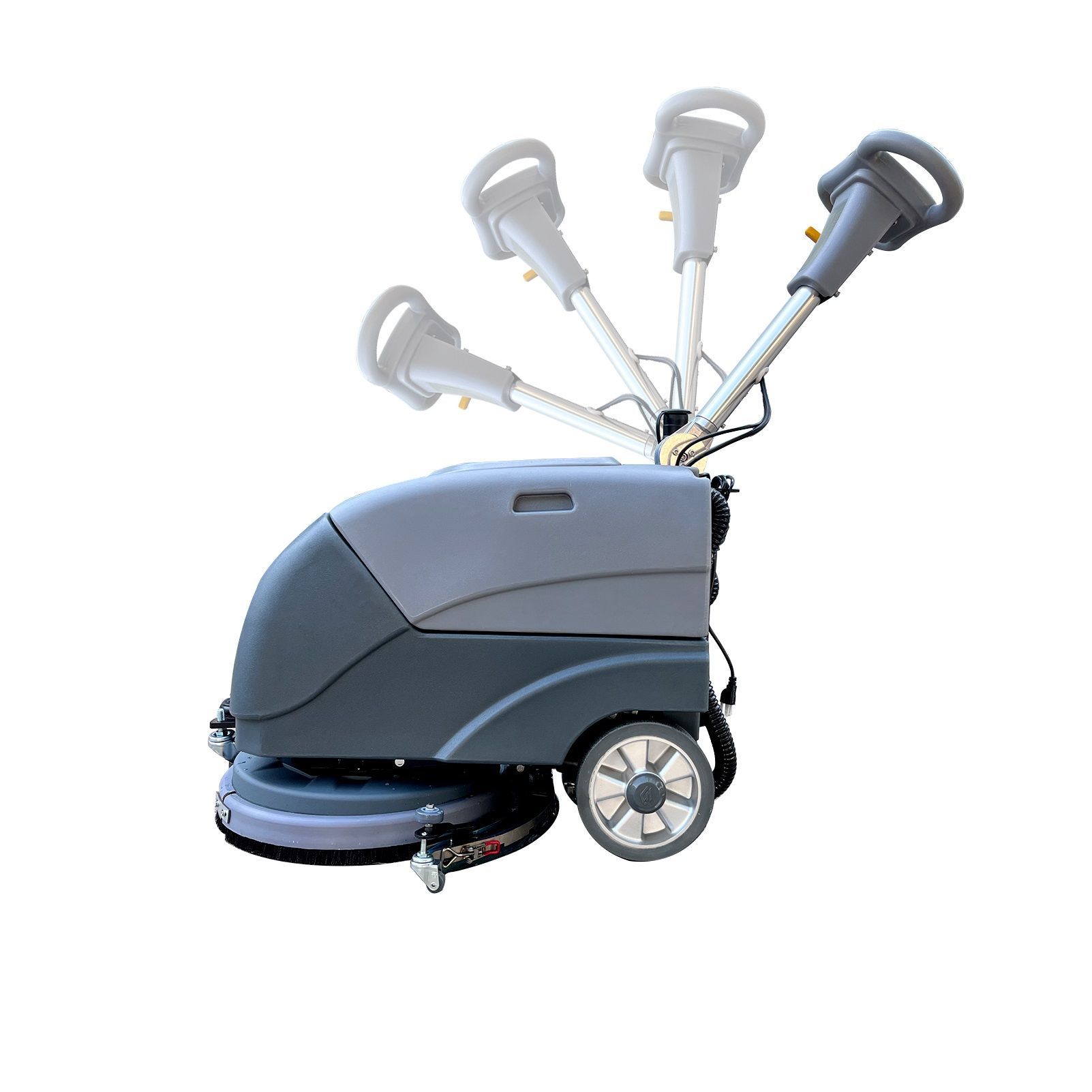 Emotor 15'' Brush Foldable Walk Behind Hand Push Floor Scrubber Machine(Grey