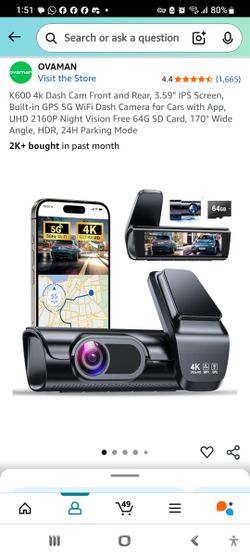 OVAMAN 4K DUAL CHANNEL DASH CAMERA