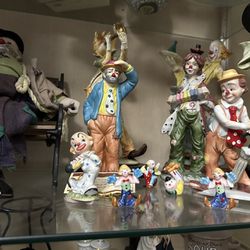 12 Porcelain Clowns - All One Price