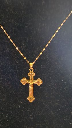 Real 18K gold cross necklace
