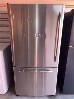GE Stainless Steel Refrigerator And Freezer