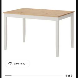 White IKEA 6 person dining table