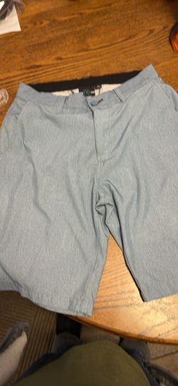 Mens Burnside Shorts Light Blue Sz 30 Front Pocket Back Zip Pocket