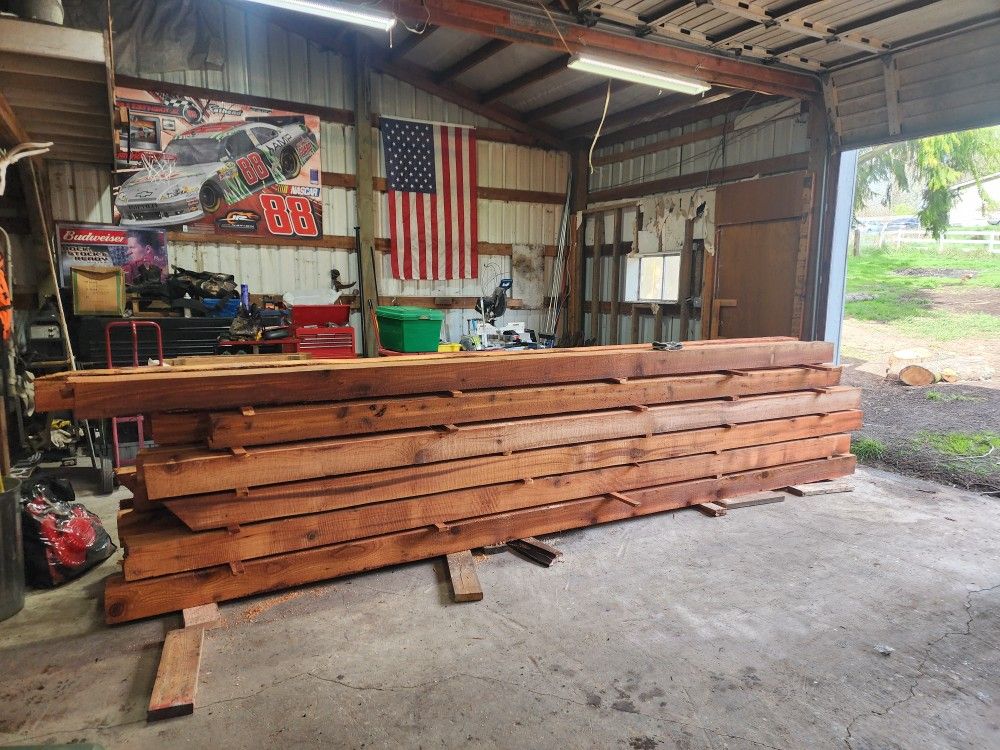 6x6 Green Rough Cut Ceder Post /beams