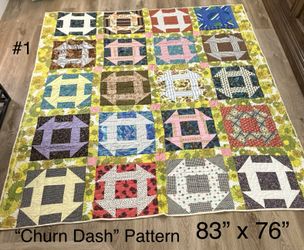 Quilt Vintage heirloomHandmade “Churn Dash”  – 83” x 76” – One‑of‑a‑Kind & Beautifully Crafted