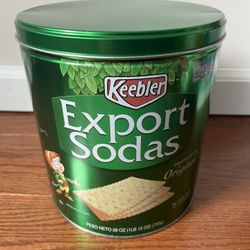 Keebler Export, Sodas, Crackers, Tin Keebler Elf “Empty“ Tin 8” Tall, 7” Diameter