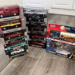 Diecast Classic cars 1/43 scale and motorcycle 1/18 scale brand new lot of 11 cars 60 Dollars  for all 