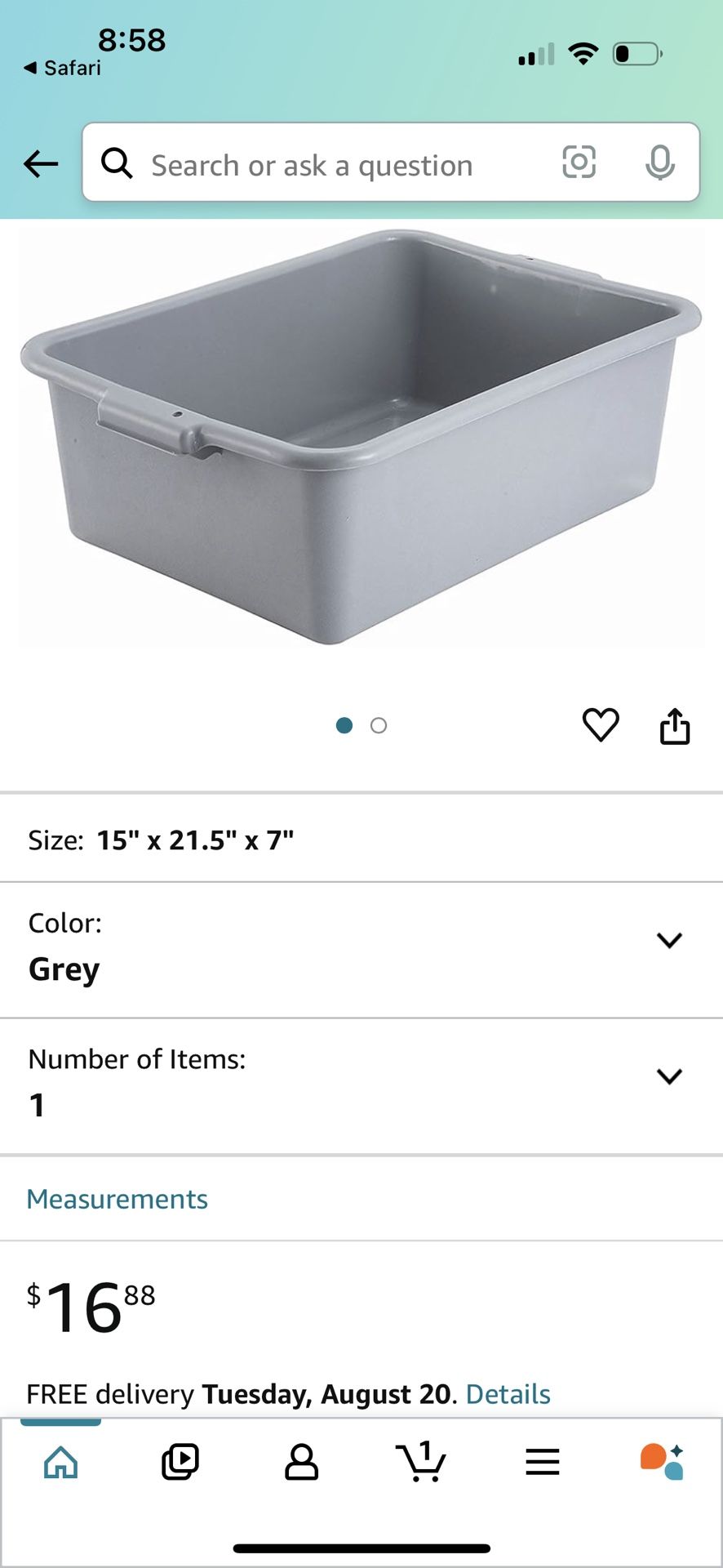 Winco Dish Box