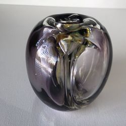 Artist-Signed Art Glass Double Bud Vase