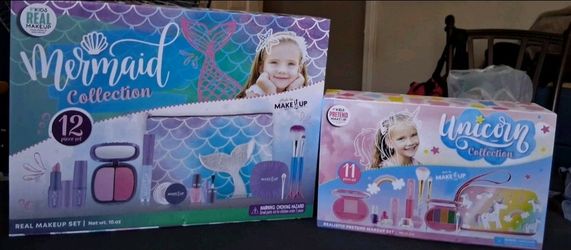 2 Girls Makeup Kits Sets Unicorn & Mermaid